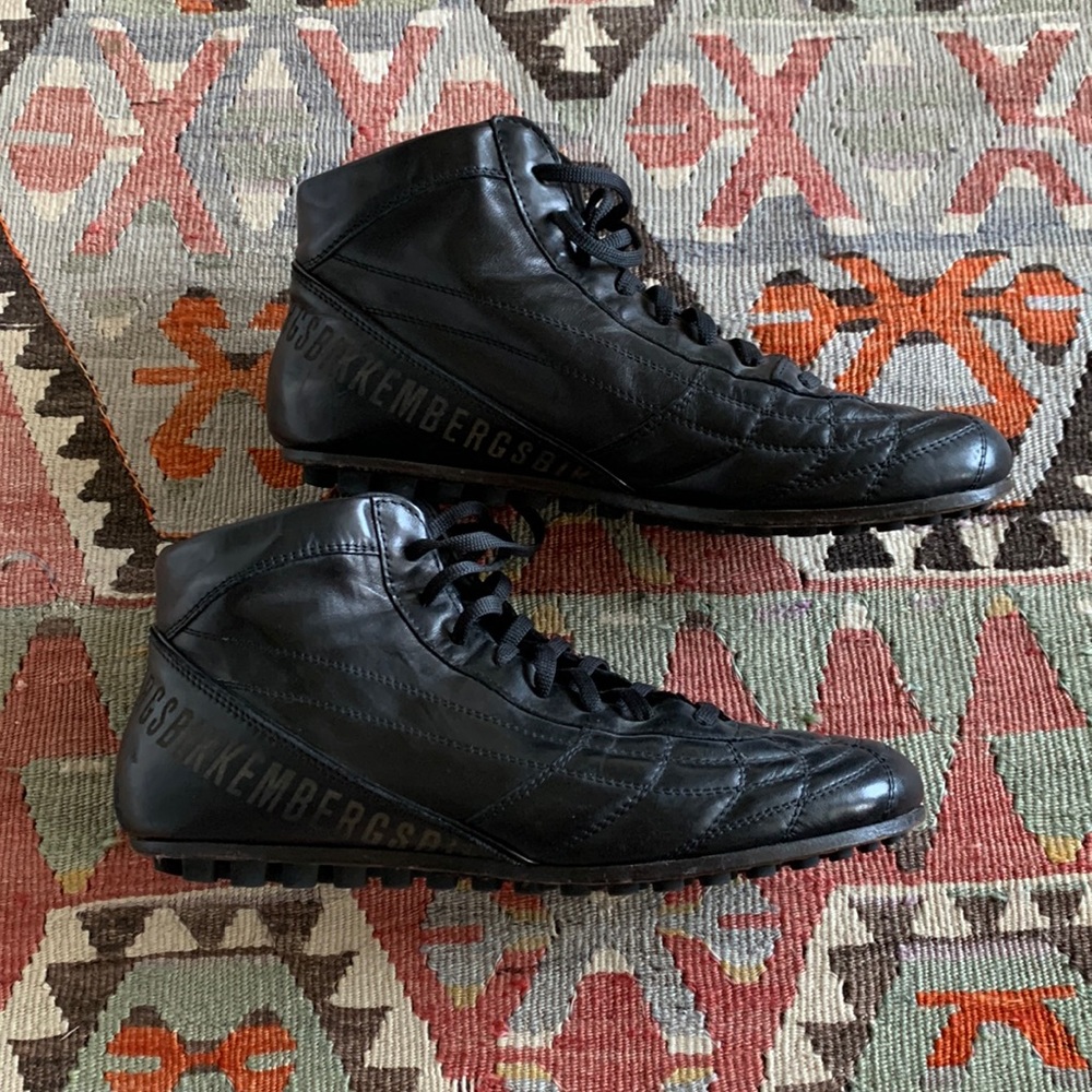 Bikkembergs shoes high top black leather